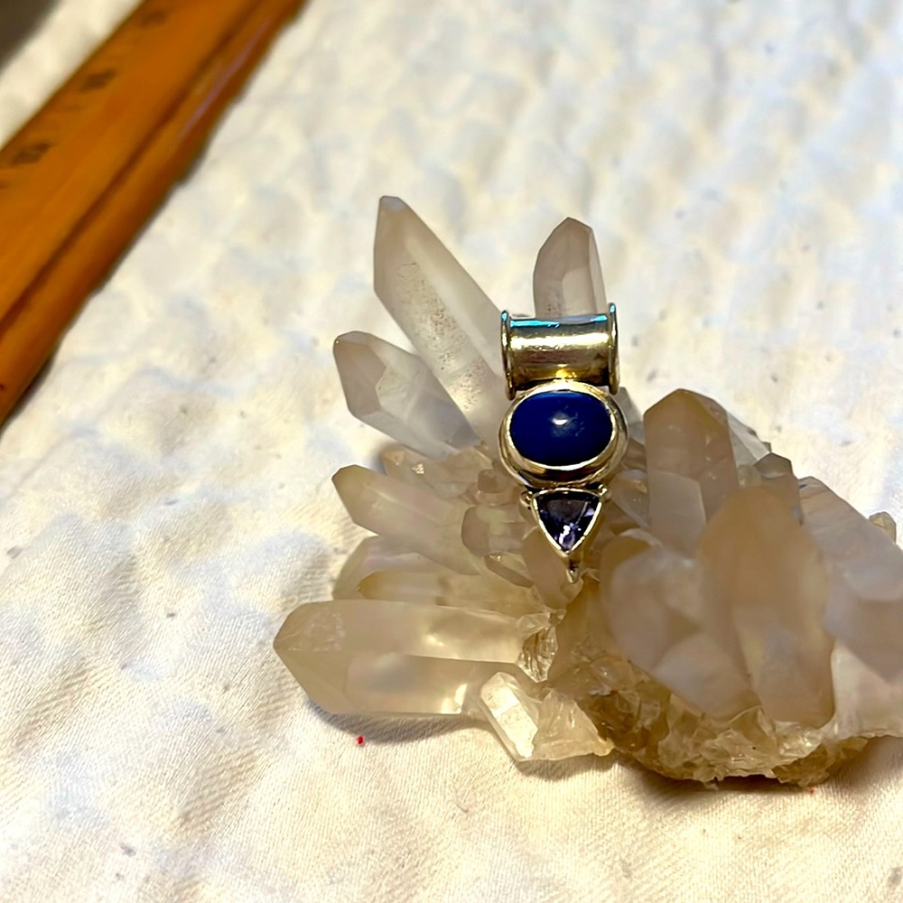 NWOT sterling lapis & amethyst pendant